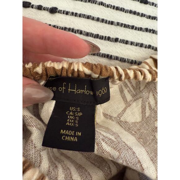 HOUSE OF HARLOW 1960 | Linen Tie Back Tiered Skirt Open Back Sundress | Small - Picture 6 of 8